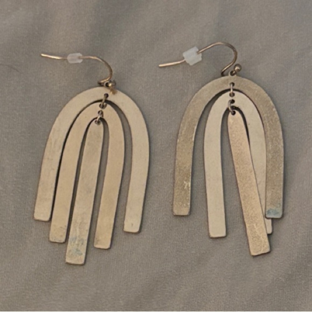Gold and Silver Dangle Earrings
